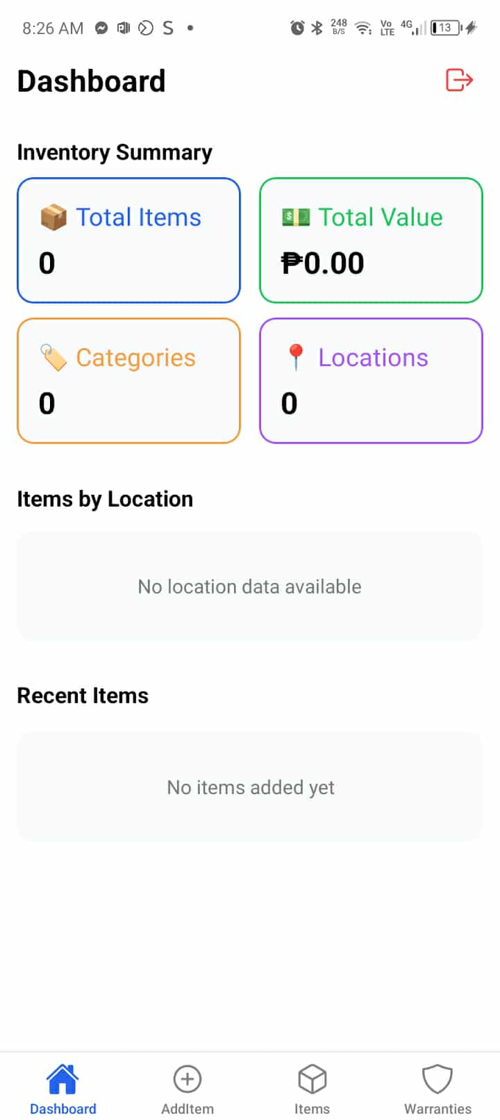 Home Inventory Management System screenshot